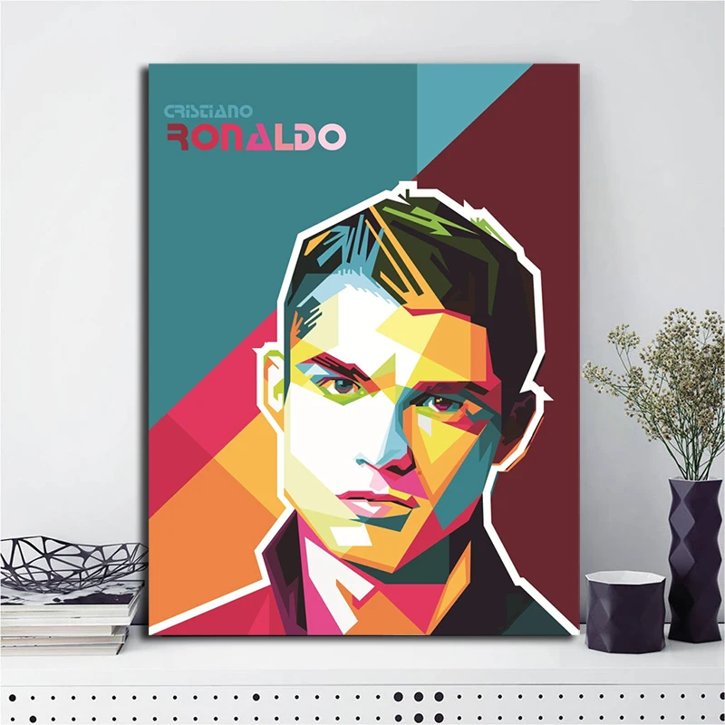 

Cristiano Ronaldo Pop Art Abstract Portrait CR7 Poster Canvas Painting Print Modern Decorative Wall Pictures for Living Room