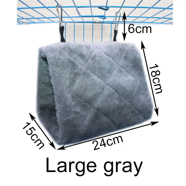 1 шт., модный плюшевый костюм попугая, треугольное гнездо, подвесное гнездо, зимний теплый треугольный подвесной гамак для семьи, товары для домашних животных - Цвет: Large gray 1 pcs