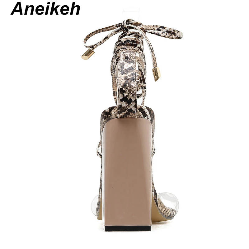 Классические женские сандалии Aneikeh из искусственной кожи 2020 обувь на высоком