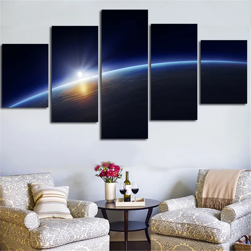 ALMUDENA-Unframed-Wall-Tableau-Picture-Art-Canvas-Painting-Light-Around-Surface-Of-Earth-Home-Decor-For (3)