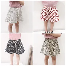 Летние шорты для маленьких девочек модные детские леопардовые штаны с принтом детская одежда