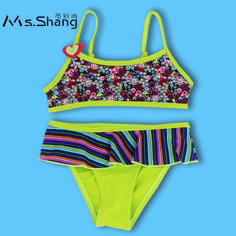 Ms. Shang/купальный костюм для детей от 3 до 8 лет купальный девочек бикини 2019 принт