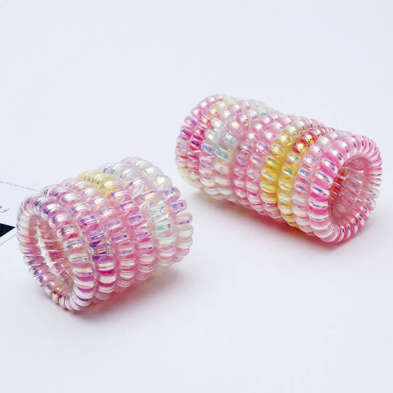 

Spiral Hairband for Women Girls Hair Accessories Clear Plastic Hair Gum Color Elastic Ties Styling Hair Band Scrunchies 10/20pcs