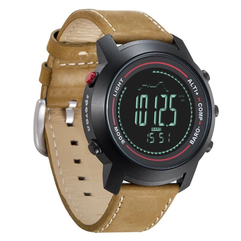 Spovan Outdoor Digital Watches With Leather Band MG 01 Sports Watch