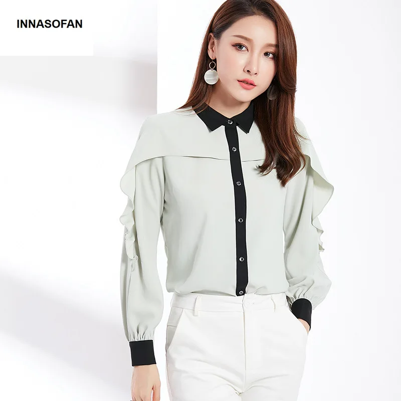 INNASOFAN OL Women's shirt Spring summer chiffon blouse
