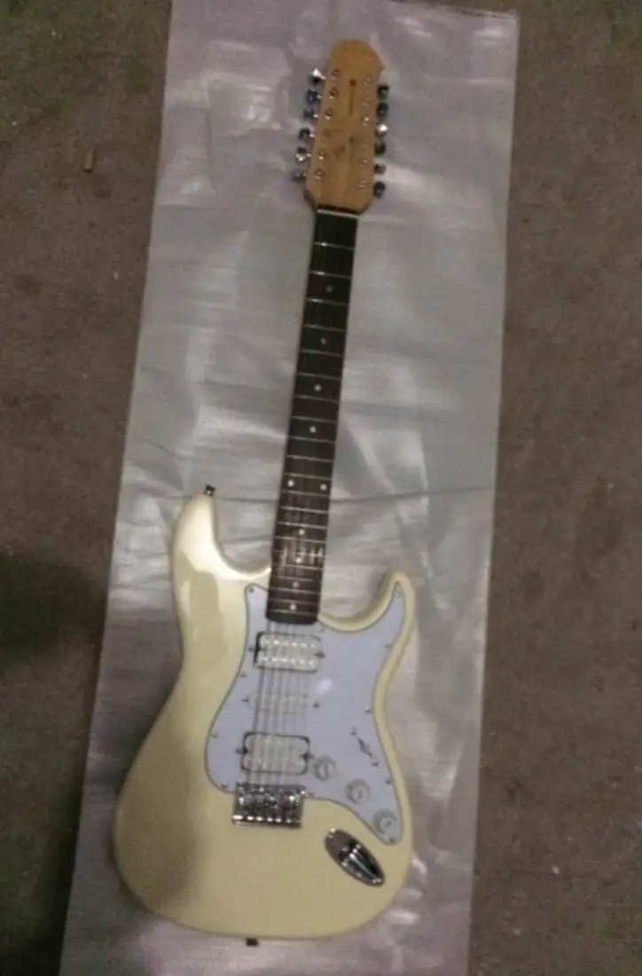 

Wholesale 12 String electric guitar in cream free shipping 141109
