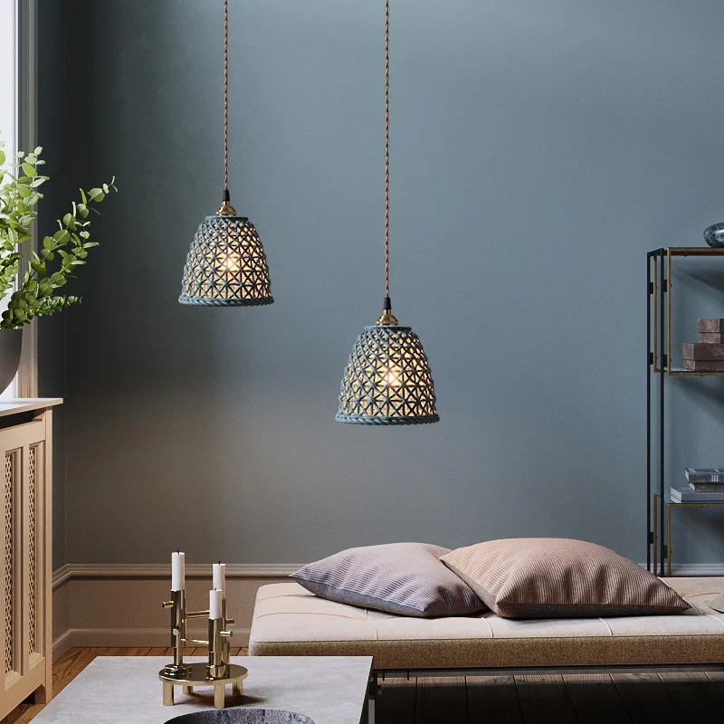 

Nordic Modern Ceramics Restaurant Led Pendant Lights White/Blue Body Parlor Hanglamp Bar Club Coffee Shop Pendant Lamp 110-220V