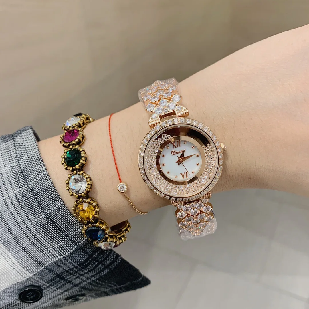 Бренд класса люкс полный браслет с цирконами часы для женщин Топ Мода ювелирные изделия со стразами часы счастливые кристаллы наручные часы водонепроницаемые