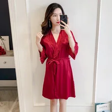 Повседневная женская обувь летние Ночной халат-Пижама комплекты Женственная Дамская обувь из 2 предметов топ на костюм пижамы Домашняя ночная рубашка халат для сна Ванна платье