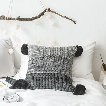 

45X45cm gradient pink/black wool cushion cover sofa warm knitted cushion cover pillowcase home decoration