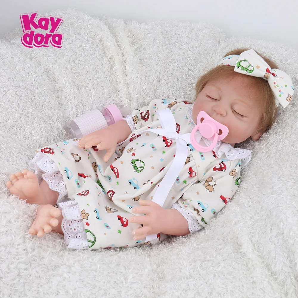 

KAYDORA 17inch 43cm Full Silicone Reborn Baby Dolls Alive Bebe Reborn Lifelike Realistic Sleeping Girl Toys Birthday Gift