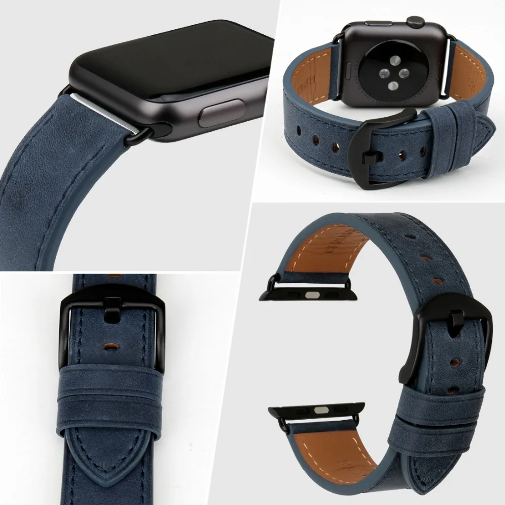 MAIKES ремешок из натуральной кожи для Apple Watch 44 мм 40 и 38 42 ремешки часов iwatch серии 4 3 2 1