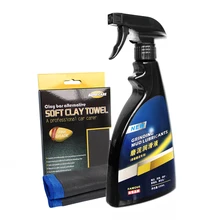 Fine Grade Microfiber Clay Bar Towel Grinding Mud Lubricants (Lubricants 500ML+Clay towel) Car Cleaning Set Car Paint Care Tool