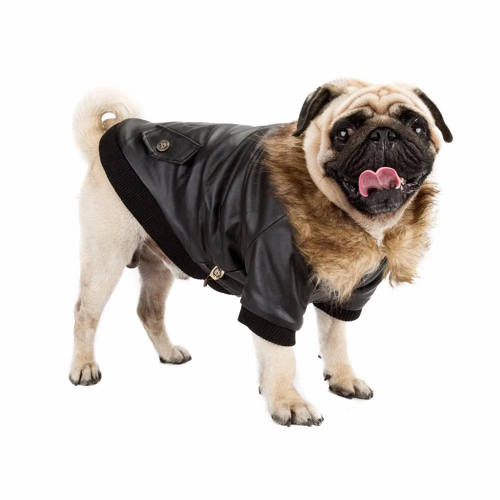 Теплое пальто для собак, кожаная Водонепроницаемая зимняя куртка для собак, Cltohes для маленьких собак, домашних животных, мопс, французский бульдог, шнауцер, roupa cachorro