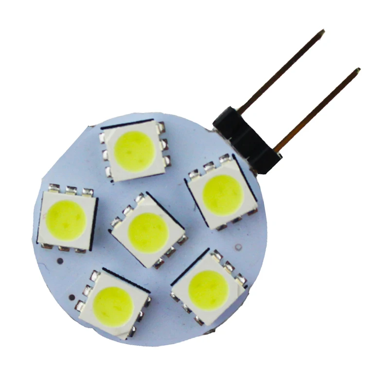 4 шт. G4 светодиодный 5050 6SMD белый/теплый белый морской RV для чтения автомобиля свет