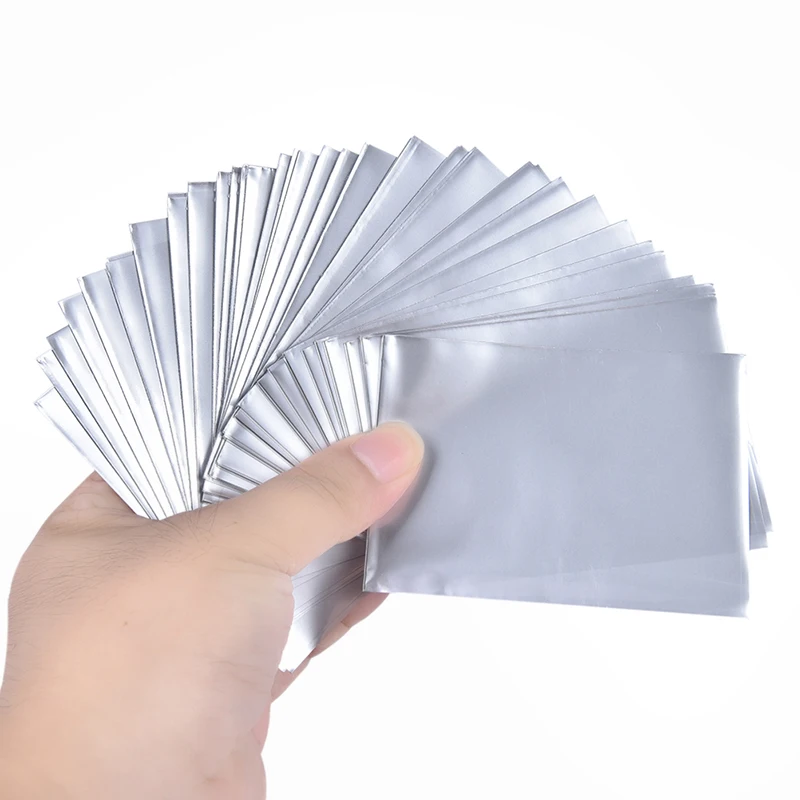 100 шт Красочные задники карты рукава карты протектор для карточки для настольных игр Magic The Gathering - Цвет: silver