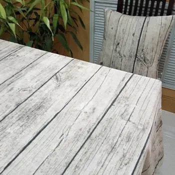 

Vintage European Stlye Popular Table Cloth Linen Rectangular Table Cloth Wooden Grain Dustproof Bar Restaurant Table Cover