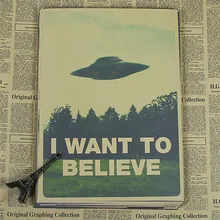 Винтаж, классическое кино X-pilles I Want To Believe Плакат Бар домашний декор ретро крафт-бумага живопись 42x30 см стикер на стену