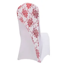 Marious много цветов Быстрая! 50 шт./лот Принт ленты для свадебных стульев и отель Чехол для стула из спандекса