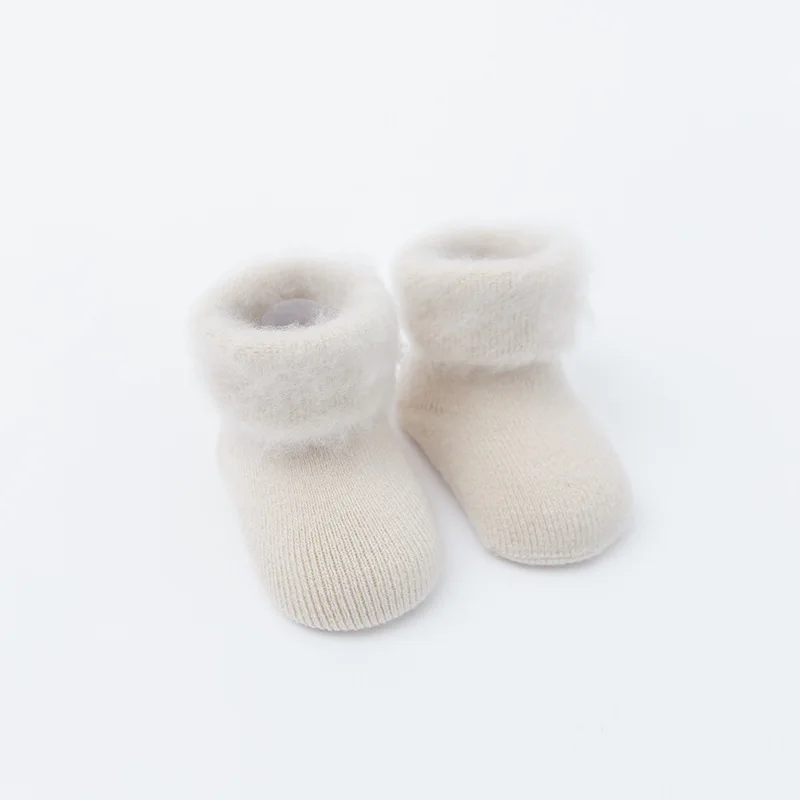 Autumn and Winter Plus Velvet Thick Baby Socks Without Bones To Keep Warm Non-slip Baby Socks 0-1-3 Newborn Non Slip Socks