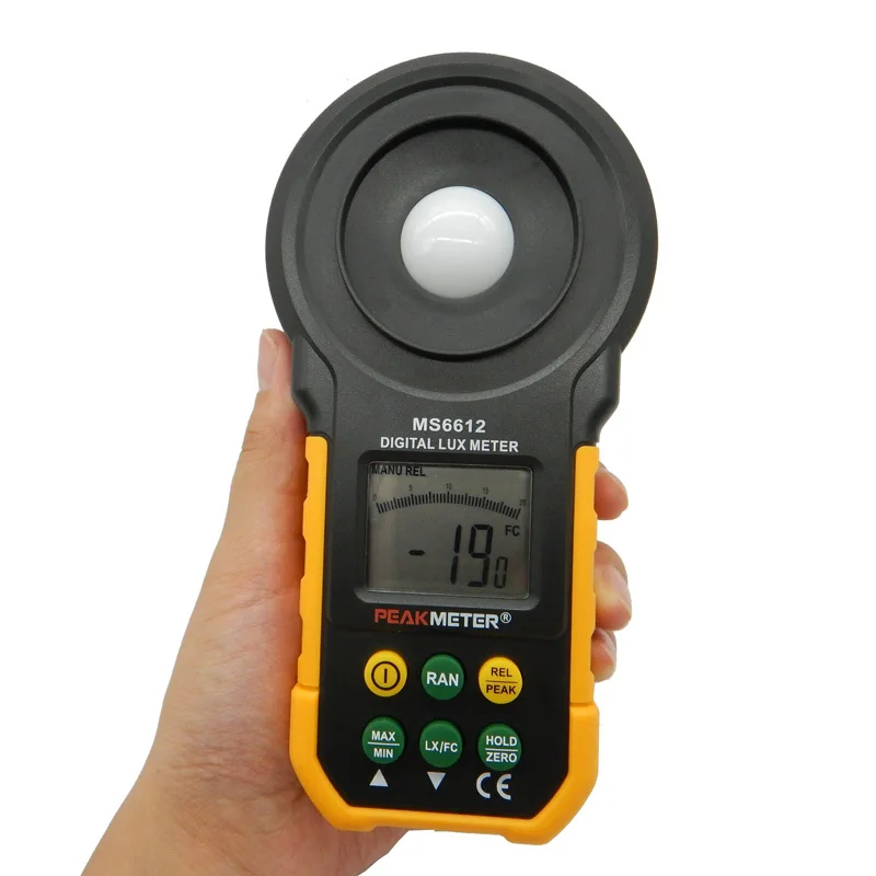 

MS6612 Digital Lux Light Meter Lumenmeter Lux/FC Meters Luminometer With Auto Manual Range 0-200000 Lux/0-20000FC