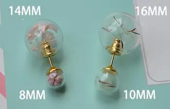 

NEW!!2X8mm--3X10mm--3X12mm--4X14mm--4X16mm--5X18MM--5X20mm Glass Bubble & Earing Pin DIY Double Pearl Stud Earring