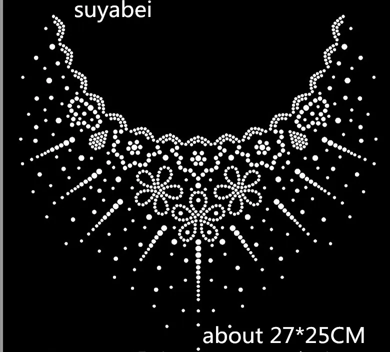 

2pc/lot Neckline bowknot hot fix rhinestone motif designs iron on crystal transfers design designs iron on transfer patches