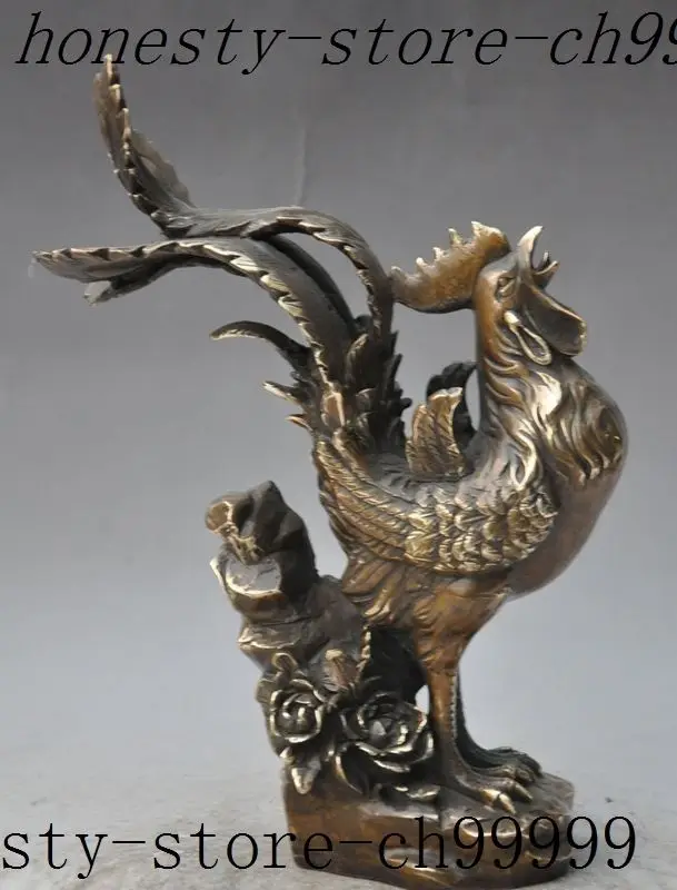 

Crafts statue lucky chinese fengshui bronze zodiac Cock Rooster Chicken auspicious statue halloween