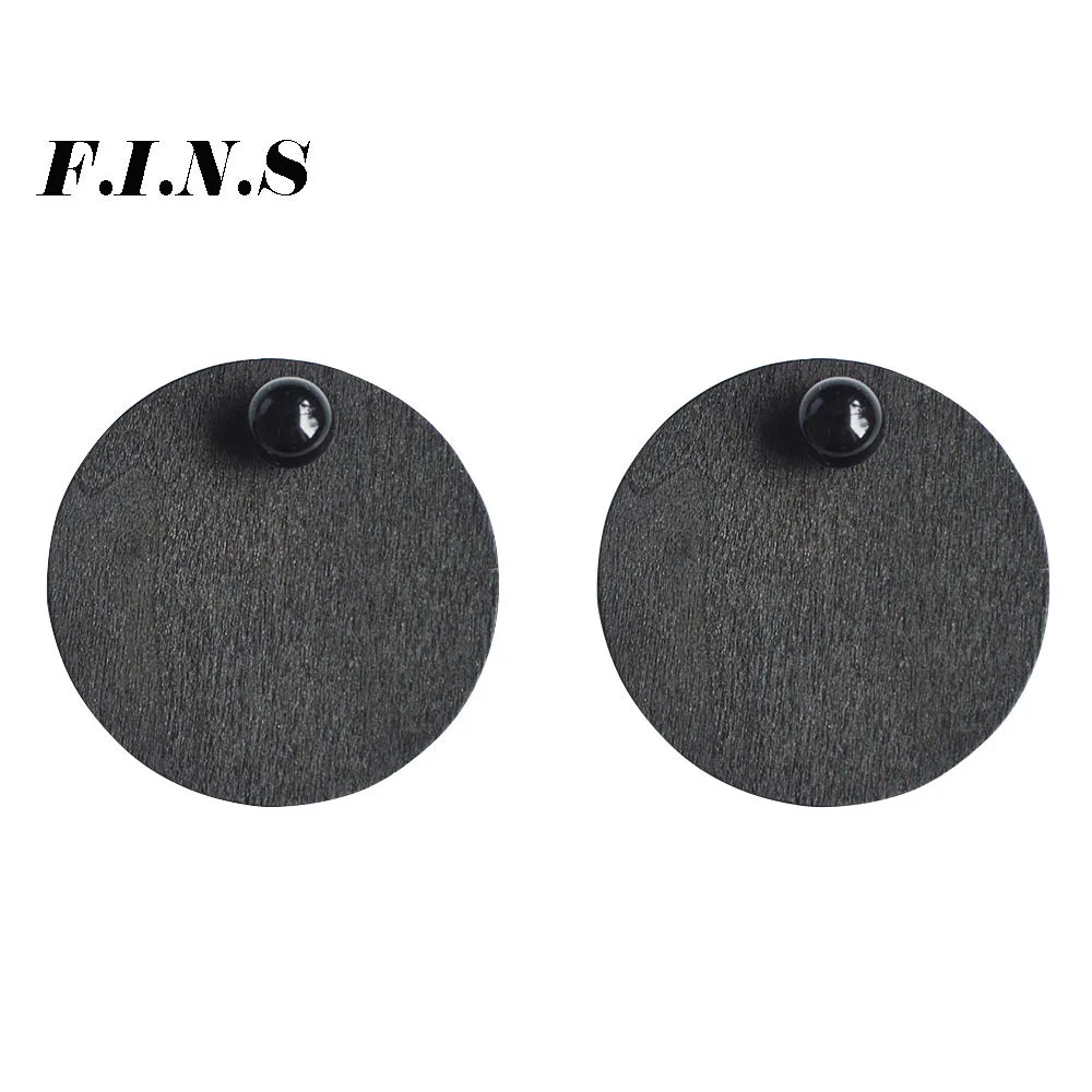 

F.I.N.S Earing Fashion Jewelry Big Geometric Round Shape Stud Earrings for Women Black Natural Wooden Brinco Boucle D'oreille