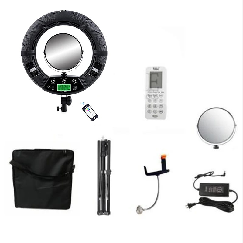Yidoblo FC 480 настраиваемый модный RGB LED Кольцевой светильник видео макияж лампа для