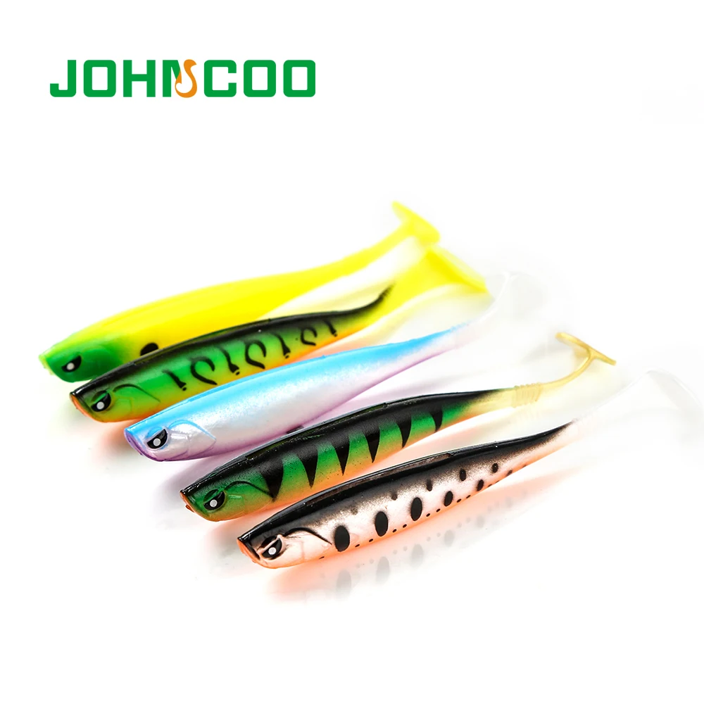 JOHNCOO Новинка 4 шт 3D мягкая рыболовная приманка 125 мм 10 г Мягкая Shad силиконовая