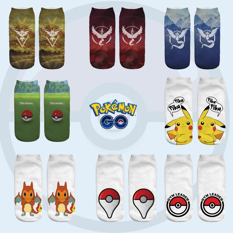Носки Pokemon Go для женщин короткие носки с 3D принтом|sock storage|sock logossock sock |