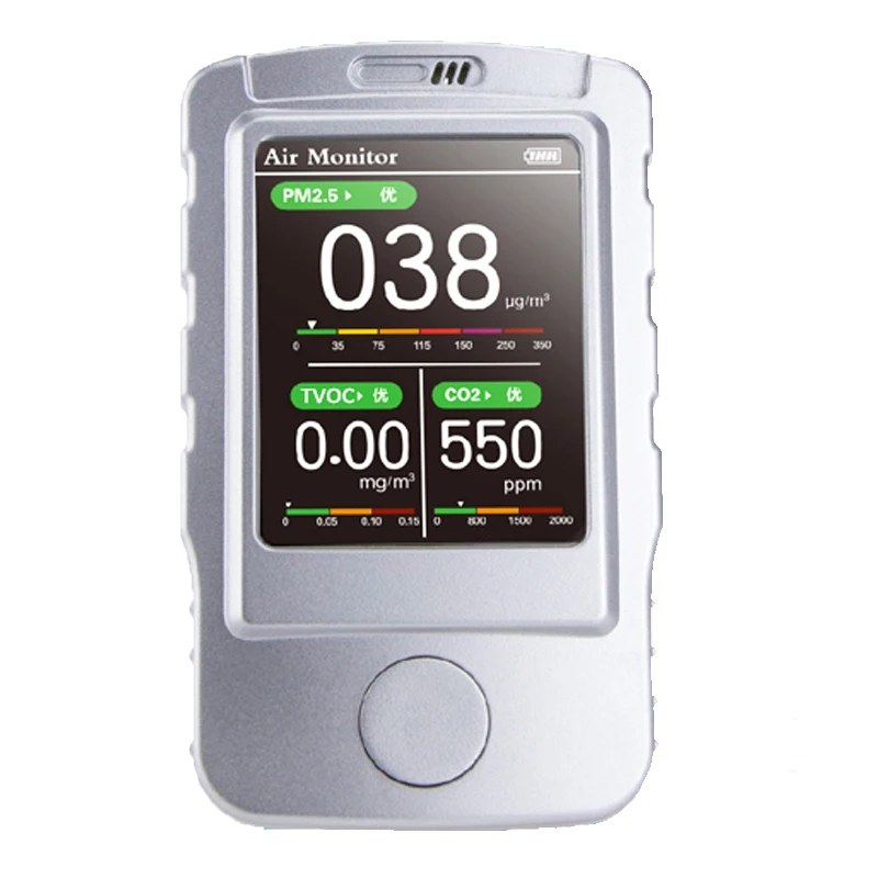 

Portable Air Quality Monitor pm2.5 CO2 5 in 1 Hand Held CO2 Sensor PM2.5 Particles TVOC Laser Gas Analyzer Detector Machine
