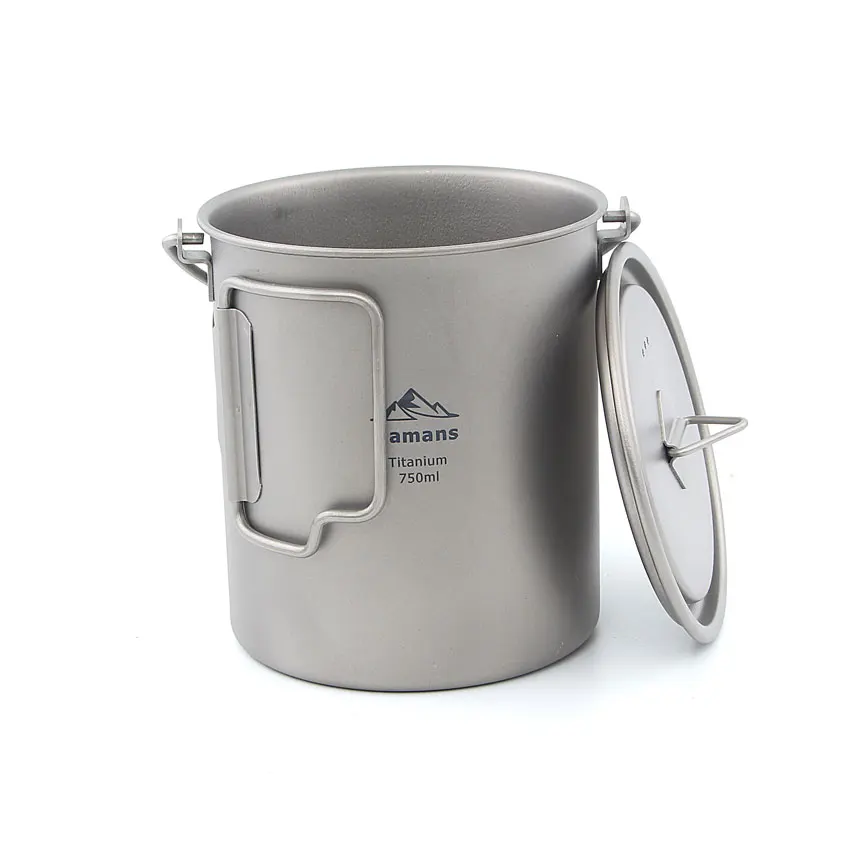 Hamanes HMS-POT-750 ultraligero 750 ml de titanio olla portátil de agua taza de Camping al aire libre de la cocina de Picnic