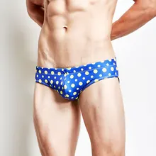 Сексуальные мужские плавки, купальные костюмы в горошек, мужские быстросохнущие удобные мужские пляжные трусы, горячее летнее купальное нижнее белье, мужское бикини