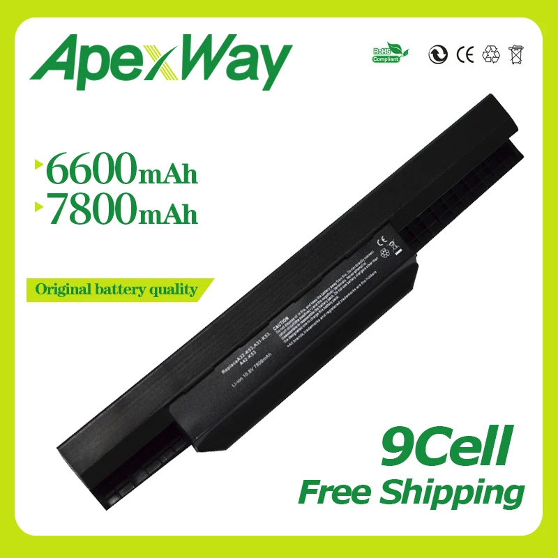 

Apexway Battery For Asus A32-k53 A42-K53 A31-K53 A41-K53 A43 A43J A53J A53 K43 K53 K53s X43 X43s X44 X53 X54 X84 X53S