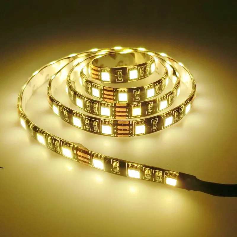Светодиодный 1 м USB RGB 5050 5 в Светодиодная лента 60 s/M ТВ фон освещение черная