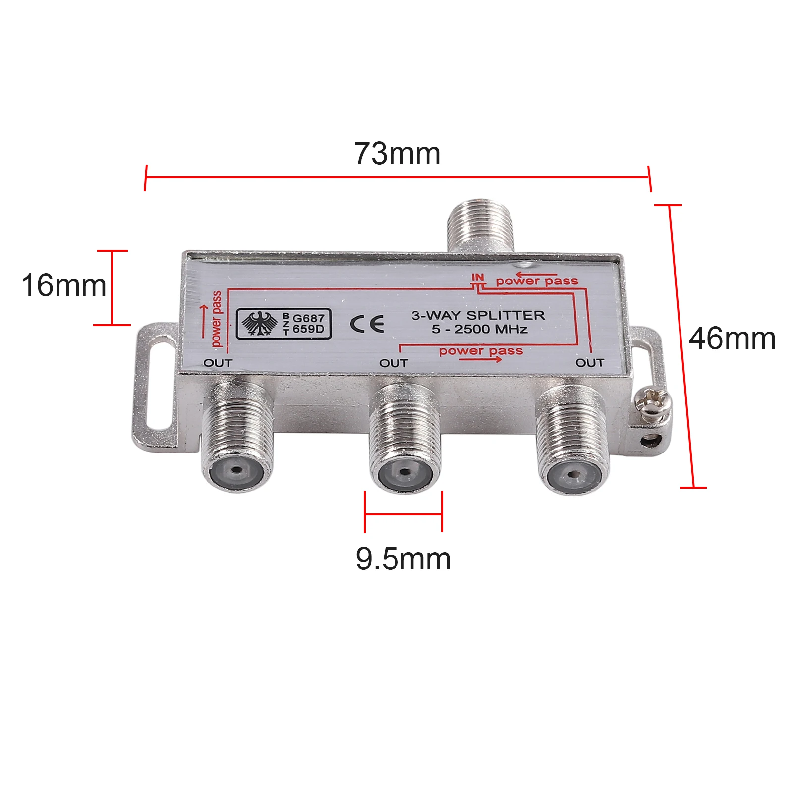 eSYNiC 1pcs /2pcs 3-Way Coax Cable Splitter 1 In 3 Out For Aerial TV Broadband MoCA 5-2500MHz Connector Satellite Receiver indoor aerial