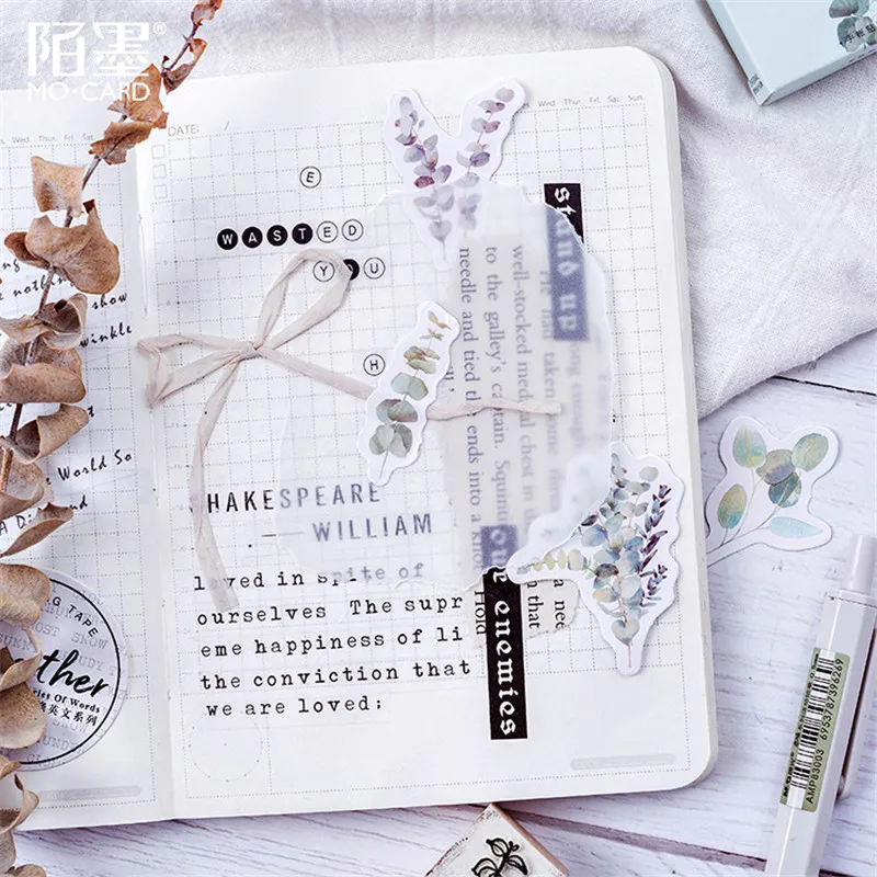 

45pcs/pack Kawaii notebook cute Leaf pattern planner journal School office Supplies diary agenda travelers notebook