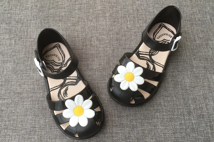 Mini Melissa/ г.; летние детские сандалии с цветочным принтом принца; прозрачные сандалии для девочек; дышащая обувь для маленьких девочек; сандалии MiniI; 14,5-17 см