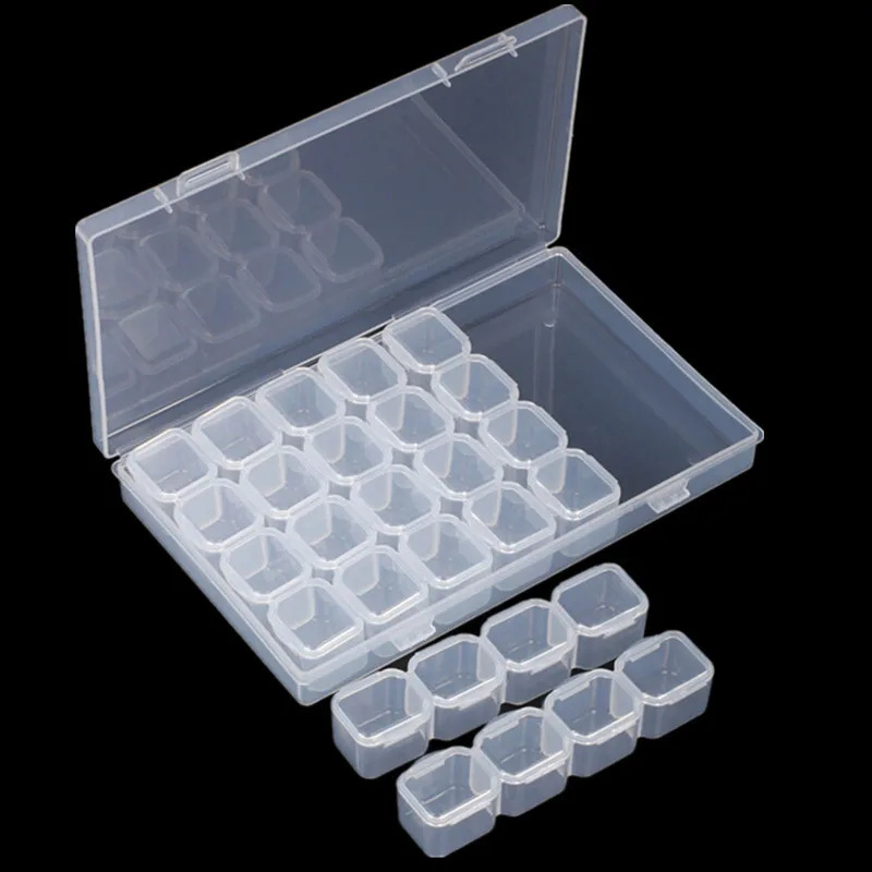 

8/28 Slots Plastic Storage Box Diamond Painting kits Art Rhinestone Tools Beads Storage Box Diamond Embroidery tools Accessory