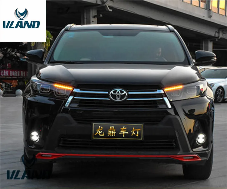 VLAND Заводская Автомобильная фара для Toyota Highlander светодиодный головной светильник Highlander головной светильник H7 Xenon с ангельскими глазами