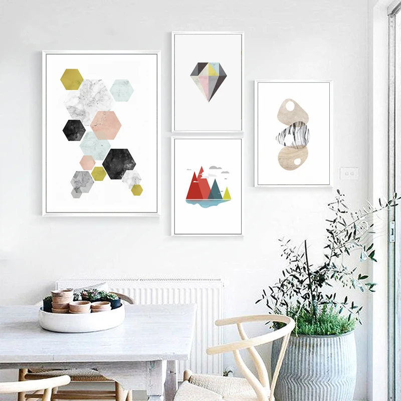 

modern Fresh style Poster Art Canvas pictures Painting Abstract geometry Colors Nursery Wall Picture Print Modern Home picture