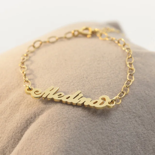 Online 925 Silver Baby Bracelet With Name Customized Carrie 925 Silver Baby Bracelet With Name Customized Carrie Children Nameplate Kids Personalized Jewelry Gift