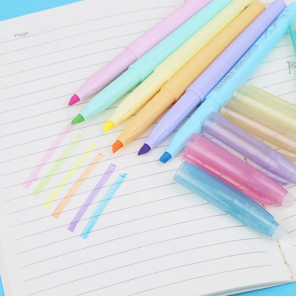 

6 Color Erasable Highlighter Fluorescent Liquid Chalk Highlighter Pen Marker Pens Stationery Gift School Office Supplies C42