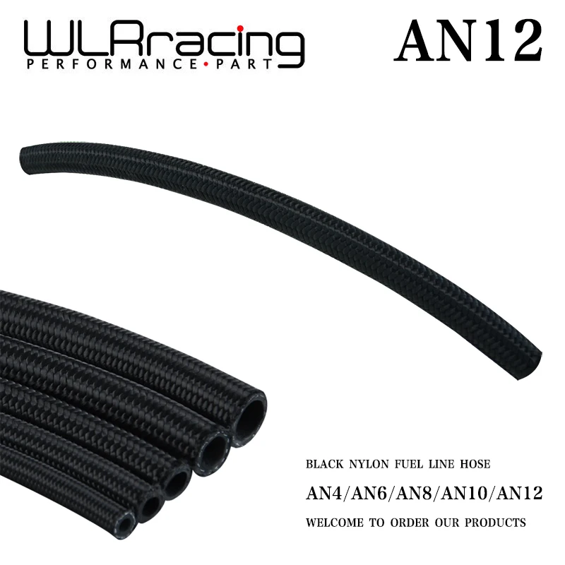 

WLR RACING - 12AN Pro's Lite Black Nylon Braided Racing Hose Fuel Oil Line 350 PSI 0.3M WLR7315-1