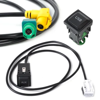 

CITALL USB & AUX Switch Plug Cable Kit 5KD 035 726 A L5KD 035 726 A 5KD035724 for VW Jetta MK5 Golf MK5 MK6 Scirocco 2009-2014