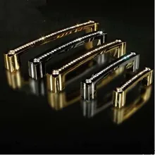 128mm deluxe gold diamond furniture handle k9 crystal wine cabinet wardrobe door handle shiny silver dresser