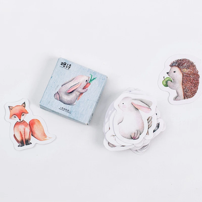 Stationery+Stickers  Optimum Offer Free Shipping 45pcs/lot Cute Forest Animals Decoration Adhesive Stickers Diy Cartoon Stickers Diary Sticker Scrapbook Stationery Stickers