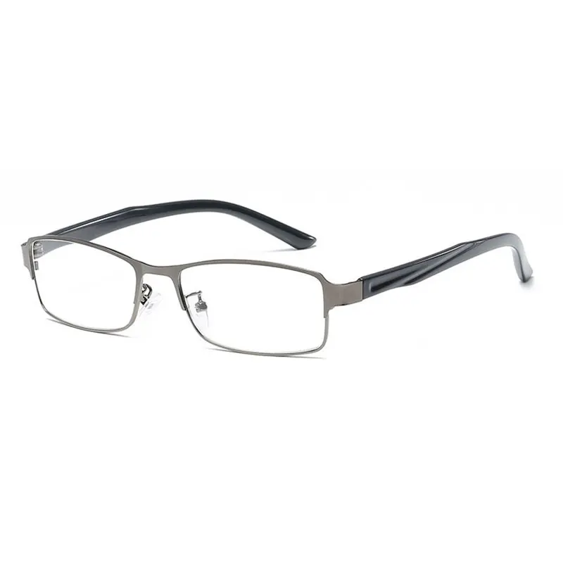 077 полная оправа, оптические очки, качественный металлический сплав, мужские очки для чтения по рецепту+ 1,0+ 1,5+ 2,0+ 2,5+ 3,0+ 3,5+ 4,0 - Цвет оправы: Серый